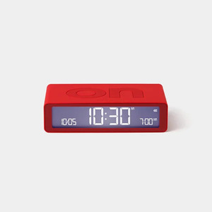 Living: Lexon Classic Flip Alarm Clock | Red