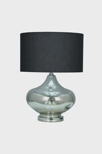Chrome Glass Lamp | Black Shade