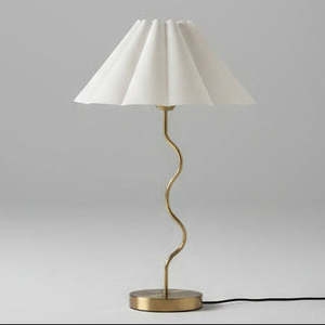 Wavy Table Lamp | Brass with White Shade