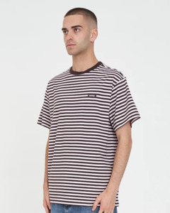 Shirts Tops: Huffer Mens Stripe Sup Tee | Petal/Cocoa