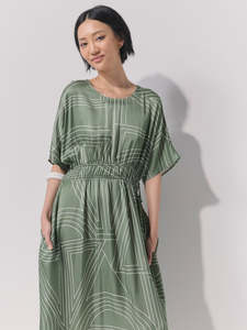 Dresses Jumpsuits: Marco Polo Geo Grove Dress | Nature