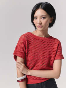 Marco Polo Two Way Zip Thru Knit | Terracotta