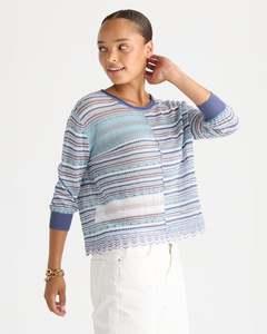 LD + Co Mixed Lace Top | Denim