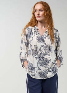 Madly Sweetly Blueprint Blouse | Silk White