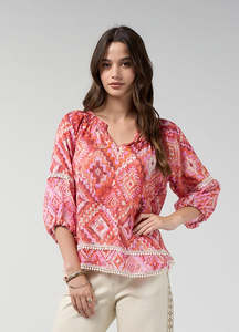 Shirts Tops 1: Loobies Story Sinhala Top | Coral Multi