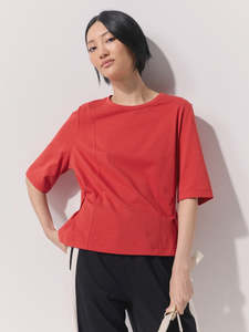 Tees Tanks: Marco Polo Cinched Fit Tee | Terracotta