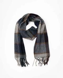 Eliza 100% Wool Scarf | Blue/Choc