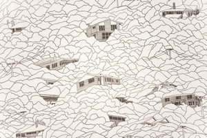 Hills of Home Ivory Asphalt Linen Fabric Verdant Living