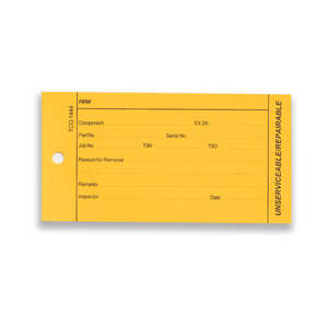 Log Books And Forms: Unservice/Repairable Label CAA 1444