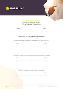 Umbrella Health And Resilience: Evaluation Form - Managing Mental Health