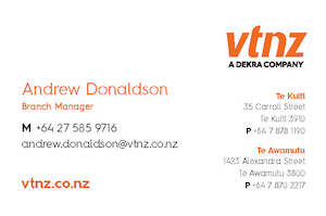 2 Station Manager: Andrew Donaldson - 85 x 55mm