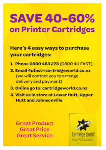 Cartridge World A5 Flyers 40 - 60% Off