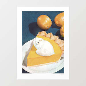 Art Print: 'Lemon Meow Pie' Art Print by Vertigo Artography