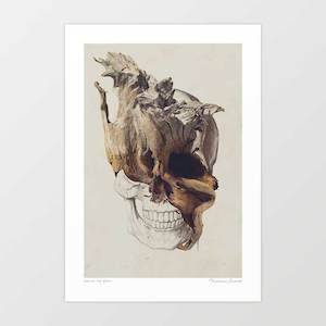 Mask: 'Skull - High By The Beach' Art Print by Vertigo Artography