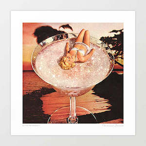 Food 1: 'Glitter Pink Margarita' Art Print by Vertigo Artography
