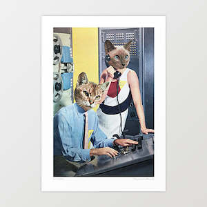 Animals: 'Cat Espionage' Art Print by Vertigo Artography