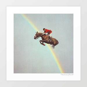 Animals: 'Horse over rainbow' Art Print by Vertigo Artography