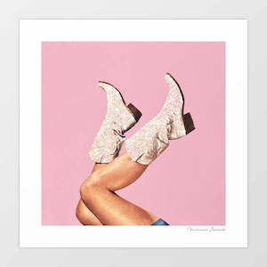 Fashion: 'These Boots - Glitter Pink' Art Print by Vertigo Artography