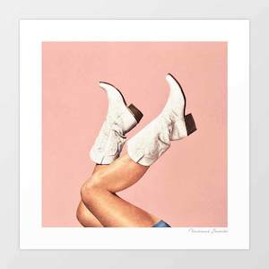 'These Boots - Peach' Art Print by Vertigo Artography