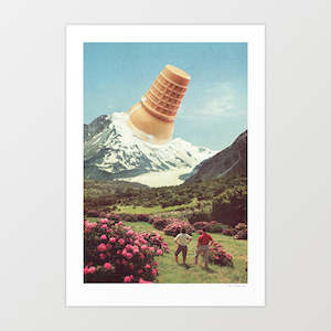 Food 1: 'Ice Cream Peak - Mountain Meltdown' Art Print by Vertigo Artography