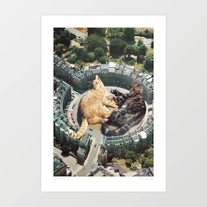 Animals: ‘Lazy Cat Roundabout' Art Print by Vertigo Artography