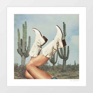 'These Boots - Cactus & Yeehaw' Art Print by Vertigo Artography
