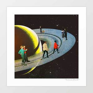 'Saturn's Rink' Art Print by Vertigo Artography | Surreal Retro S&hellip;