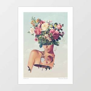 'Flower-ism' Art Print by Vertigo Artography | Surreal Floral Woman Po&hellip;
