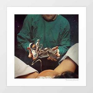 'Reborn' Art Print by Vertigo Artography | Surreal Space Astronaut Bir&hellip;