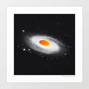 'Cosmic Egg' Art Print by Vertigo Artography | Surreal Retro Fried Egg&hellip;