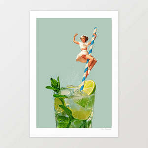 'Retro Mojito Cocktail' Art Print by Vertigo Artography | Vintage Pin-&hellip;