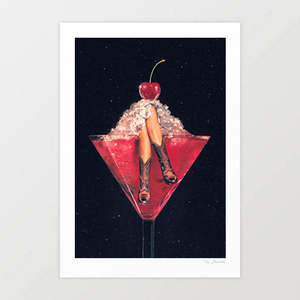 'Cherry Cowgirl Margarita' Art Print by Vertigo Artography | Cowgirl C&hellip;