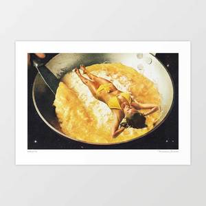 'Omelette' Art Print by Vertigo Artography | Surreal Vintage Kitchen E&hellip;