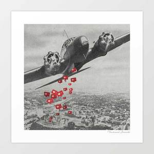 'Likes Away' Art Print by Vertigo Artography | Surreal Social Media Po&hellip;