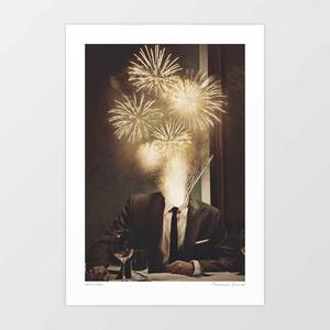'Lovely Head' Art Print by Vertigo Artography | Surreal Fireworks Mid-&hellip;