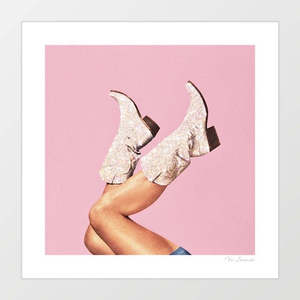 'These Boots - Glitter Pink' Art Print by Vertigo Artography | Cowgirl&hellip;