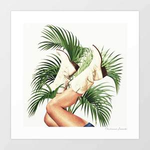 'These Boots - Palm Leaves' Art Print by Vertigo Artography | Cowgirl &hellip;