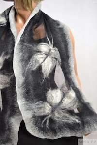 Scarves: Handmade in New Zealand Silk shawl with merino wool 4544