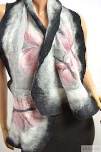 Scarves: Nuno felted pink butterfly handmade in New Zealand 4543