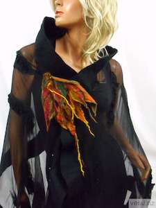 Flower brooch autumn shades 4233