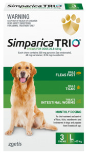 Products: Simparica Trio Dog Chew - 20-40kg 3PK Vet Online Co