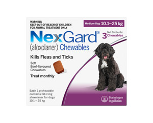 Products: Nexgard Chew Medium Dog 10-25kg pack