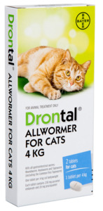 Products: Drontal Allwormer for Cats 4kg - 2 pack