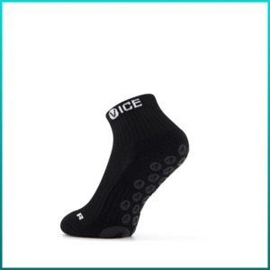 Socks: Grip Socks - Black Quarter Crew