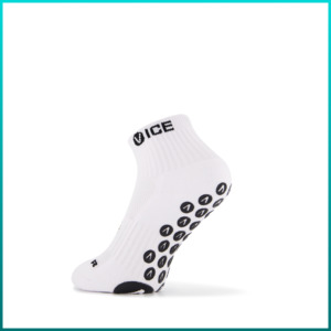 Socks: Grip Socks - White Quarter Crew