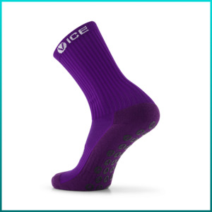 Socks: Grip Socks - Purple Crew