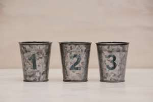 Metal Tin table numbers and Tea light holders