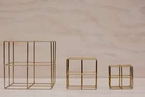 Gold metal cubes M S XS