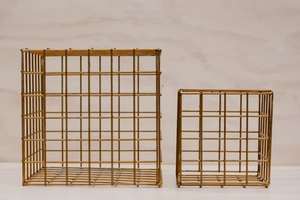 Gold metal cubes XL L