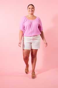 DUKE DENIM SHORTS - SALT